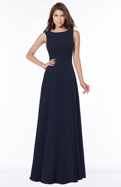 ColsBM Anika Dark Sapphire Modest A-line Scoop Sleeveless Zip up Chiffon Bridesmaid Dresses