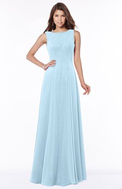 ColsBM Anika Ice Blue Modest A-line Scoop Sleeveless Zip up Chiffon Bridesmaid Dresses