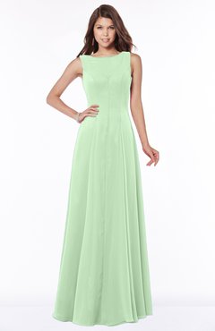 ColsBM Anika Light Green Modest A-line Scoop Sleeveless Zip up Chiffon Bridesmaid Dresses