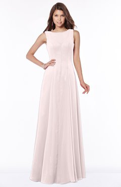 ColsBM Anika Light Pink Modest A-line Scoop Sleeveless Zip up Chiffon Bridesmaid Dresses