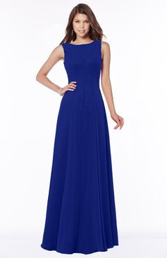 ColsBM Anika Nautical Blue Modest A-line Scoop Sleeveless Zip up Chiffon Bridesmaid Dresses