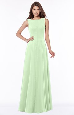 ColsBM Anika Pale Green Modest A-line Scoop Sleeveless Zip up Chiffon Bridesmaid Dresses