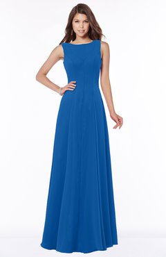 ColsBM Anika Royal Blue Modest A-line Scoop Sleeveless Zip up Chiffon Bridesmaid Dresses