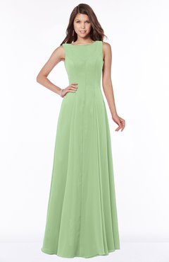 ColsBM Anika Sage Green Modest A-line Scoop Sleeveless Zip up Chiffon Bridesmaid Dresses
