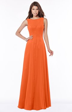 ColsBM Anika Tangerine Modest A-line Scoop Sleeveless Zip up Chiffon Bridesmaid Dresses