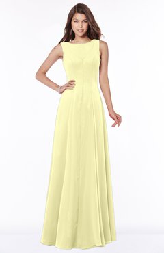 ColsBM Anika Wax Yellow Modest A-line Scoop Sleeveless Zip up Chiffon Bridesmaid Dresses