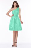 ColsBM Kristen Mint Green Classic Sleeveless Satin Knee Length Plainness Bridesmaid Dresses
