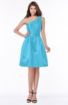 ColsBM Kristen River Blue Classic Sleeveless Satin Knee Length Plainness Bridesmaid Dresses