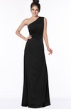 ColsBM Daniela Black Glamorous A-line Sleeveless Zip up Chiffon Ruching Bridesmaid Dresses