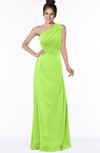 ColsBM Daniela Bright Green Glamorous A-line Sleeveless Zip up Chiffon Ruching Bridesmaid Dresses