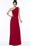 ColsBM Daniela Dark Red Glamorous A-line Sleeveless Zip up Chiffon Ruching Bridesmaid Dresses