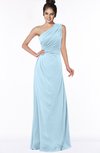 ColsBM Daniela Ice Blue Glamorous A-line Sleeveless Zip up Chiffon Ruching Bridesmaid Dresses