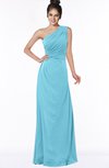 ColsBM Daniela Light Blue Glamorous A-line Sleeveless Zip up Chiffon Ruching Bridesmaid Dresses