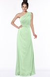 ColsBM Daniela Light Green Glamorous A-line Sleeveless Zip up Chiffon Ruching Bridesmaid Dresses