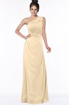 ColsBM Daniela Marzipan Glamorous A-line Sleeveless Zip up Chiffon Ruching Bridesmaid Dresses