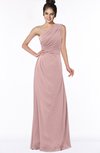 ColsBM Daniela Silver Pink Glamorous A-line Sleeveless Zip up Chiffon Ruching Bridesmaid Dresses