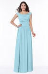 ColsBM Lillian Aqua Gorgeous A-line Short Sleeve Zip up Chiffon Floor Length Bridesmaid Dresses