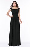 ColsBM Lillian Black Gorgeous A-line Short Sleeve Zip up Chiffon Floor Length Bridesmaid Dresses