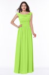 ColsBM Lillian Bright Green Gorgeous A-line Short Sleeve Zip up Chiffon Floor Length Bridesmaid Dresses