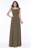 ColsBM Lillian Carafe Brown Gorgeous A-line Short Sleeve Zip up Chiffon Floor Length Bridesmaid Dresses
