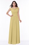 ColsBM Lillian Gold Gorgeous A-line Short Sleeve Zip up Chiffon Floor Length Bridesmaid Dresses