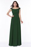 ColsBM Lillian Hunter Green Gorgeous A-line Short Sleeve Zip up Chiffon Floor Length Bridesmaid Dresses