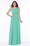 ColsBM Lillian Mint Green Gorgeous A-line Short Sleeve Zip up Chiffon Floor Length Bridesmaid Dresses