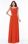 ColsBM Lillian Tangerine Tango Gorgeous A-line Short Sleeve Zip up Chiffon Floor Length Bridesmaid Dresses