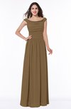 ColsBM Lillian Truffle Gorgeous A-line Short Sleeve Zip up Chiffon Floor Length Bridesmaid Dresses