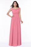 ColsBM Lillian Watermelon Gorgeous A-line Short Sleeve Zip up Chiffon Floor Length Bridesmaid Dresses