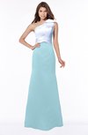 ColsBM Ariella Aqua Modest Fishtail One Shoulder Sleeveless Satin Sweep Train Bridesmaid Dresses