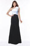 ColsBM Ariella Black Modest Fishtail One Shoulder Sleeveless Satin Sweep Train Bridesmaid Dresses