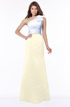 ColsBM Ariella Bleached Sand Modest Fishtail One Shoulder Sleeveless Satin Sweep Train Bridesmaid Dresses