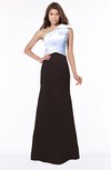 ColsBM Ariella Fudge Brown Modest Fishtail One Shoulder Sleeveless Satin Sweep Train Bridesmaid Dresses