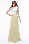 ColsBM Ariella Novelle Peach Modest Fishtail One Shoulder Sleeveless Satin Sweep Train Bridesmaid Dresses