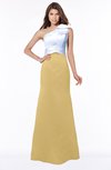 ColsBM Ariella Ochre Modest Fishtail One Shoulder Sleeveless Satin Sweep Train Bridesmaid Dresses