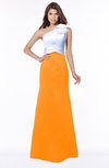 ColsBM Ariella Orange Modest Fishtail One Shoulder Sleeveless Satin Sweep Train Bridesmaid Dresses