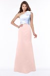 ColsBM Ariella Pastel Pink Modest Fishtail One Shoulder Sleeveless Satin Sweep Train Bridesmaid Dresses