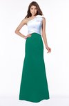 ColsBM Ariella Pepper Green Modest Fishtail One Shoulder Sleeveless Satin Sweep Train Bridesmaid Dresses