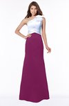 ColsBM Ariella Raspberry Modest Fishtail One Shoulder Sleeveless Satin Sweep Train Bridesmaid Dresses