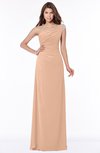 ColsBM Eliana Almost Apricot Glamorous A-line Short Sleeve Zip up Chiffon Floor Length Bridesmaid Dresses