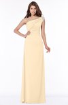 ColsBM Eliana Apricot Gelato Glamorous A-line Short Sleeve Zip up Chiffon Floor Length Bridesmaid Dresses