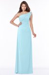 ColsBM Eliana Aqua Glamorous A-line Short Sleeve Zip up Chiffon Floor Length Bridesmaid Dresses