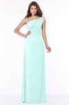 ColsBM Eliana Blue Glass Glamorous A-line Short Sleeve Zip up Chiffon Floor Length Bridesmaid Dresses