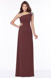 ColsBM Eliana Burgundy Glamorous A-line Short Sleeve Zip up Chiffon Floor Length Bridesmaid Dresses