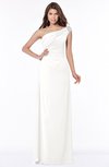 ColsBM Eliana Cloud White Glamorous A-line Short Sleeve Zip up Chiffon Floor Length Bridesmaid Dresses