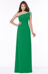 ColsBM Eliana Green Glamorous A-line Short Sleeve Zip up Chiffon Floor Length Bridesmaid Dresses