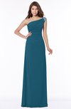 ColsBM Eliana Moroccan Blue Glamorous A-line Short Sleeve Zip up Chiffon Floor Length Bridesmaid Dresses