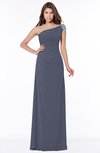 ColsBM Eliana Nightshadow Blue Glamorous A-line Short Sleeve Zip up Chiffon Floor Length Bridesmaid Dresses