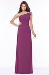 ColsBM Eliana Raspberry Glamorous A-line Short Sleeve Zip up Chiffon Floor Length Bridesmaid Dresses